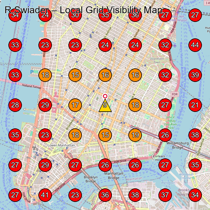 R.Swiader GeoGrid visibility map for Fashion Designer in New York